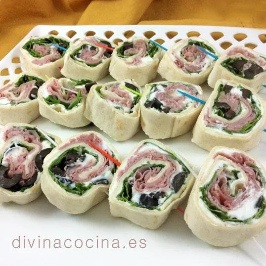 Mini wraps para aperitivos - Divina Cocina