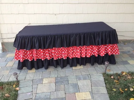 Minnie Mouse Inspired Ruffle Tablecloth by CandyCrushEvents