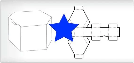 Molde de caja hexagonal - Imagui