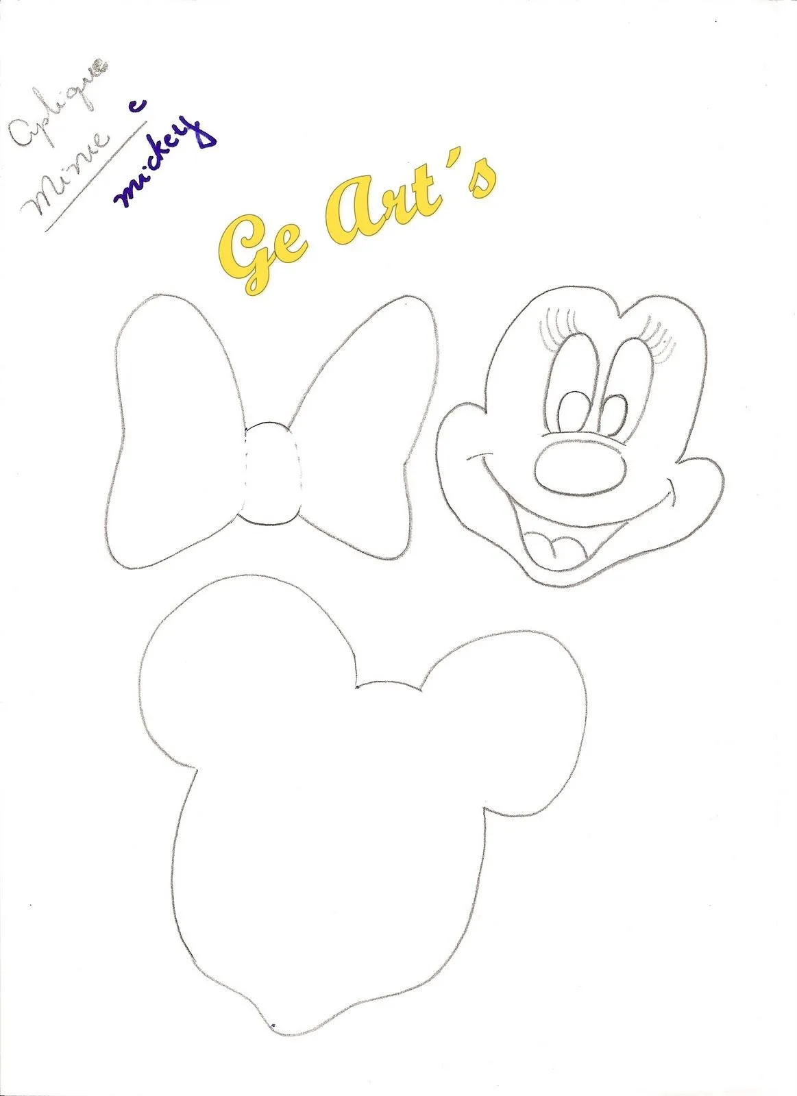 Moldes de cara de Mickey y Minnie - Imagui