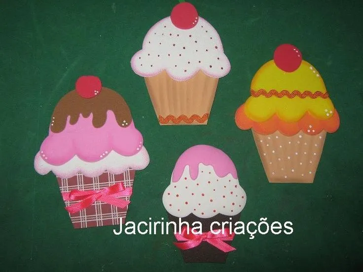 Moldes Cupcakes de foami | Goma Eva | Pinterest | Cupcake and Php