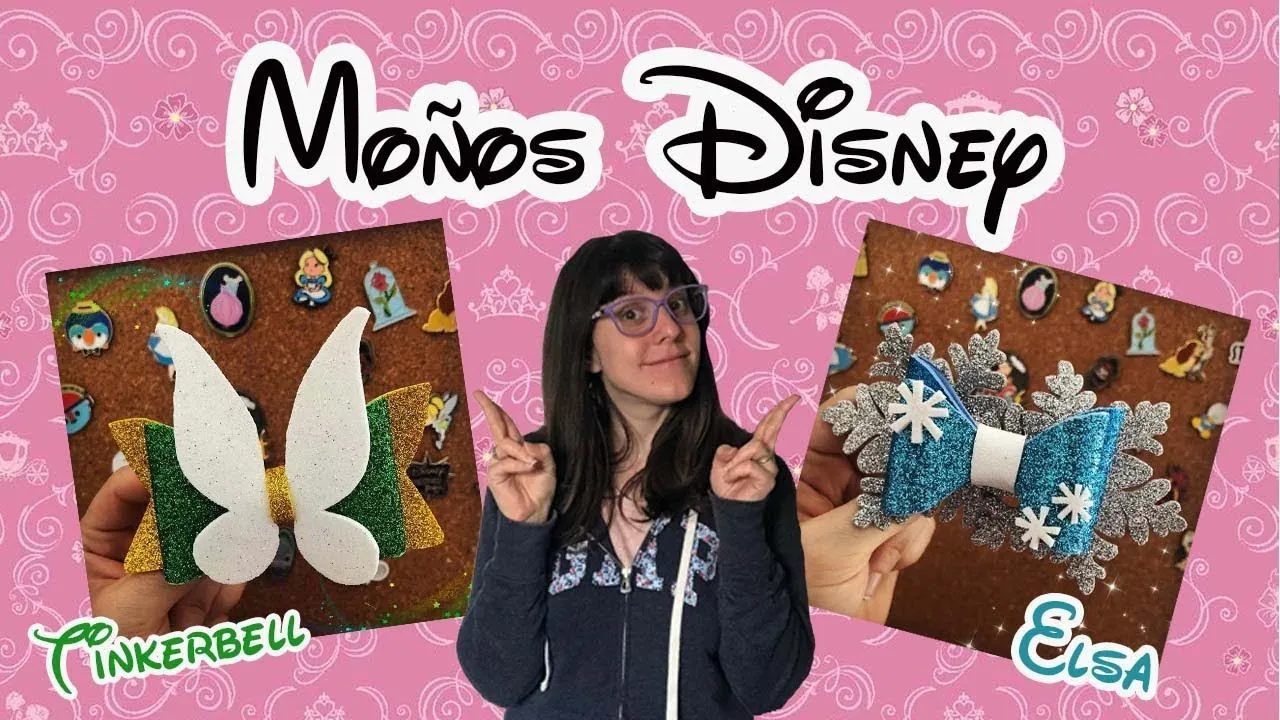 Moños Disney con GOMA EVA FOAMY Inspirados en Tinkerbell y Princesa Elsa -  Manualidades Fáciles - YouTube