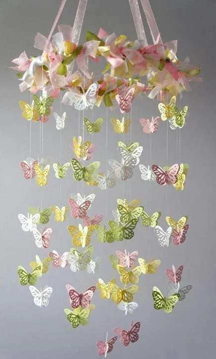 Movil de mariposas | Butterfly & Flower | Pinterest