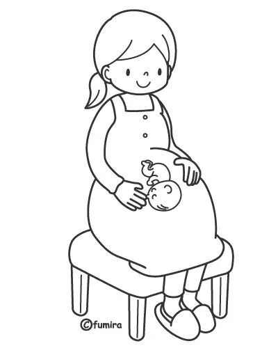 Pinto Dibujos: Embarazada para colorear
