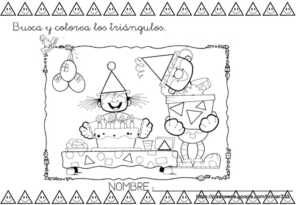 Mi Mundo Infantil: FICHAS DEL TRIÁNGULO Mi Mundo Infantil: FICHAS DEL TRIÁNGULO