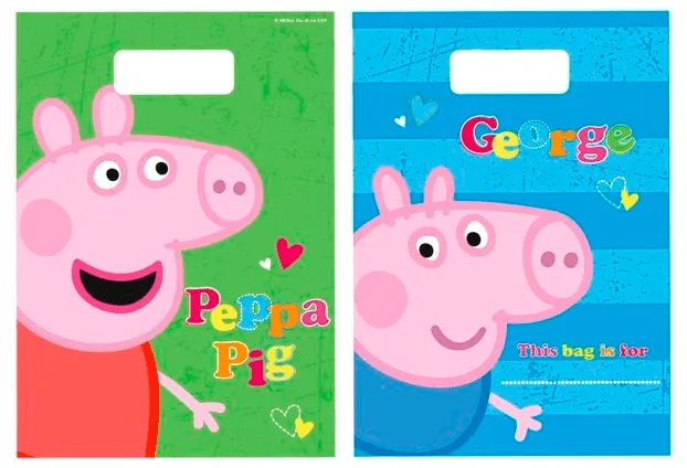 Mundo Peppa Pig: Set 8 Bolsas Cumpleaños Peppa Pig