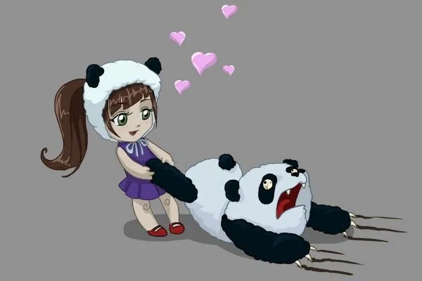 Niña enamorada de un oso panda (44760)