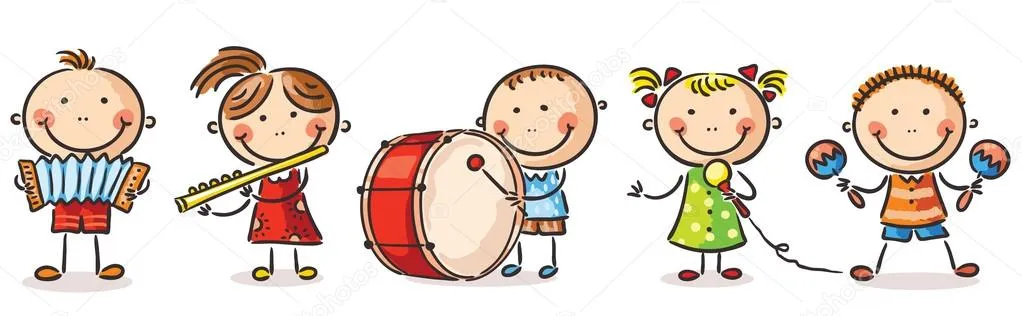 Niños que juegan diferentes instrumentos musicales — Vector stock ...
