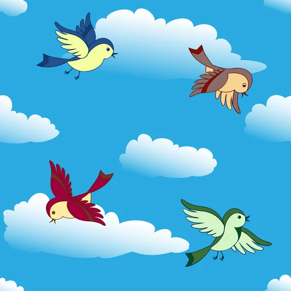 Pájaros volando en el cielo — Vector stock © 100ker #5713408