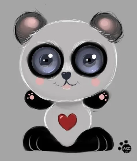 Panda tierno dibujado - Imagui