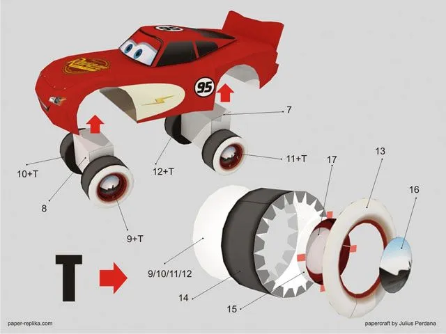 Paper Craft Rayo McQueen Cars :: Cortos Disney Pixar Cars