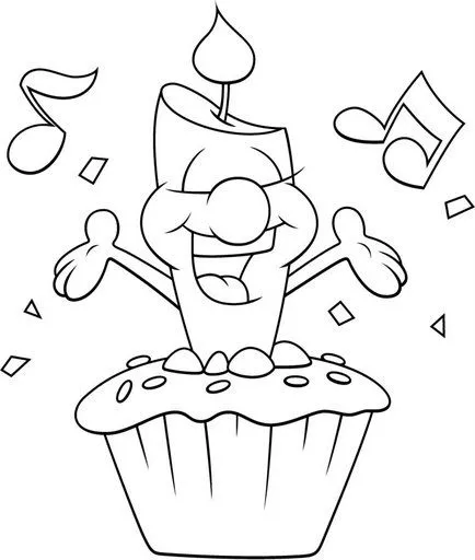 Dibujo de tarta de cumpleaños para imprimir - Imagui