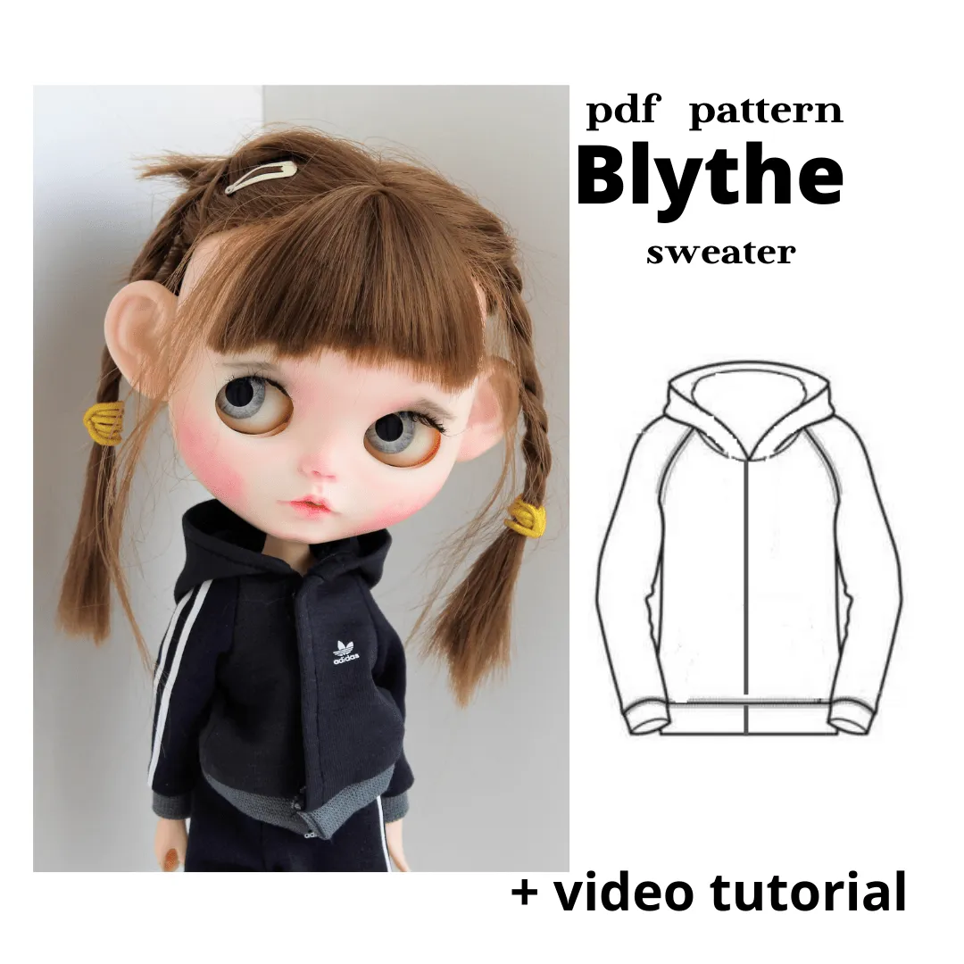 Patrón de sudadera con capucha Blythe + video tutorial. Patrón en PDF.
