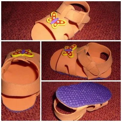 Patrones de sandalias de goma eva - Imagui