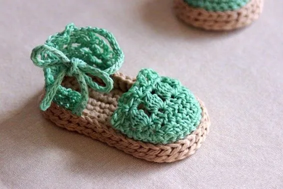 Patrones de sandalias a crochet bebé - Imagui