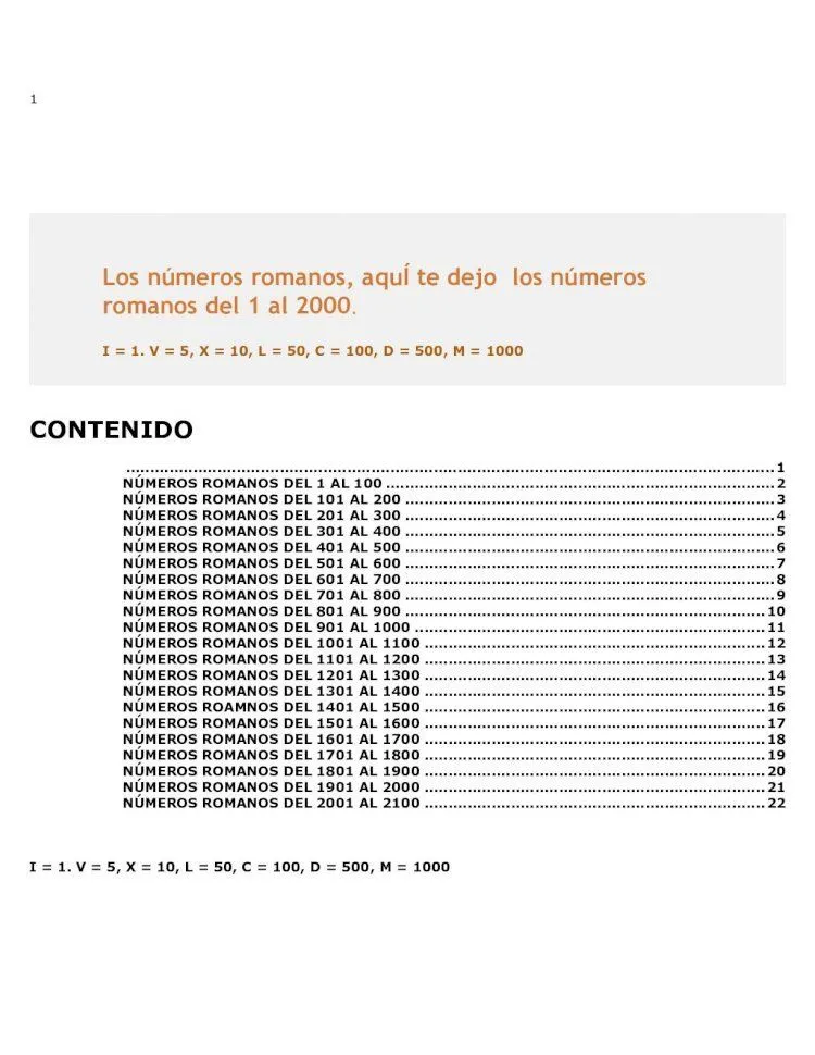 PDF) 25403796 Los Numeros Romanos Del 1 Al 2000 - DOKUMEN.TIPS