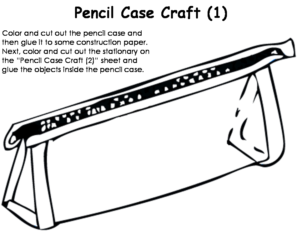 pencil case craft Colouring Pages