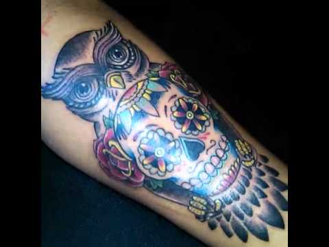 Peposk tattoo buho-calavera - YouTube