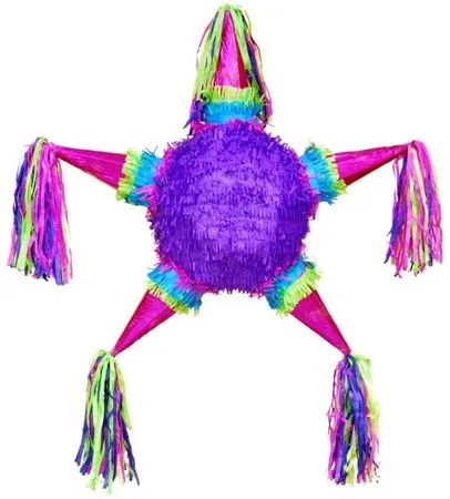 Piñata - Bola de Isopor coberta de papel crepom e chapéus de festa ...