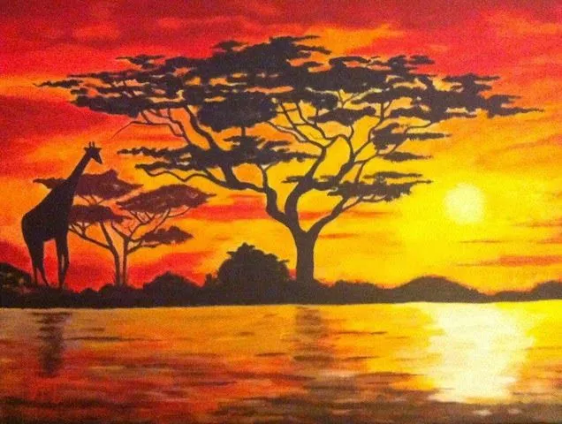 Las pinturas de Vanesa: Atardecer africano