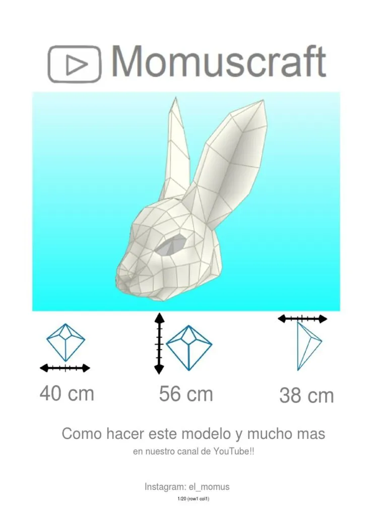 Plantilla Mascara de Conejo | PDF