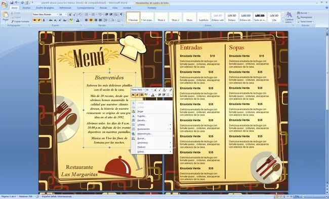 plantilla para menus de restaurante | Menus de Restaurantes ...