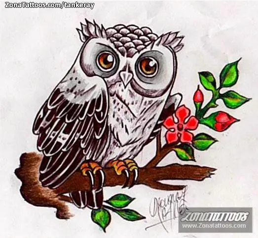 Plantilla/Diseño Tatuaje de TANKERAY - Búhos Aves Animales ...