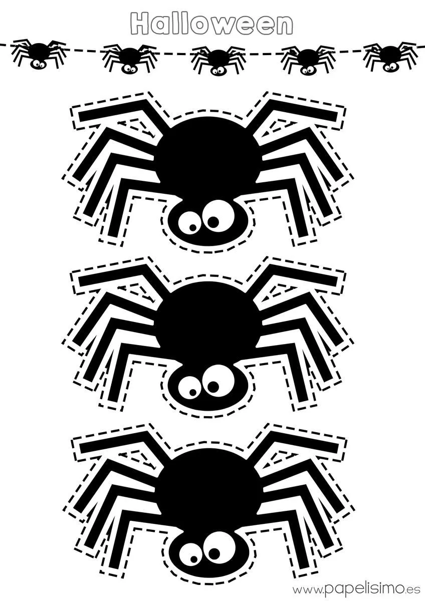 Plantillas de arañas de Halloween | Manualidades