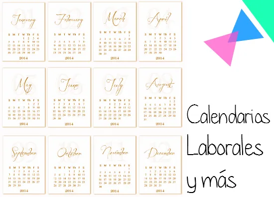 Plantillas para Imprimir Calendarios Laborales, Compactos ...
