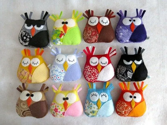 Adorable little owls made with felt / Búhos de por Lilolimon