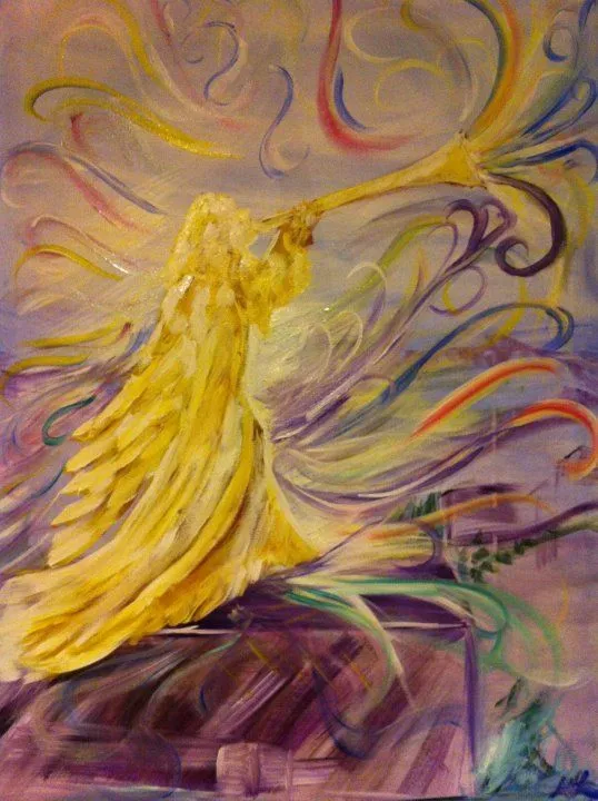 Prophetic Painting "Heralding Angel" by Andrea Riley | prophetic ...