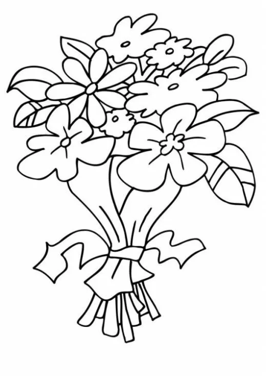 Dibujos ramos de flores para colorear - Imagui