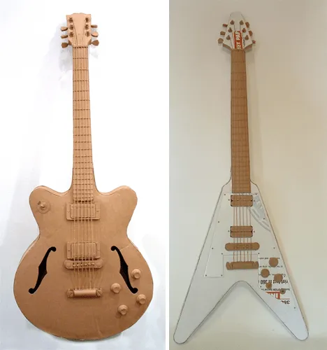 Reciclar cartón haciendo una guitarra. | Quiero más diseño