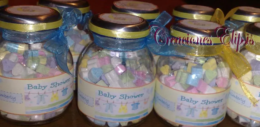 Frascos de gerber decorados baby shower - Imagui