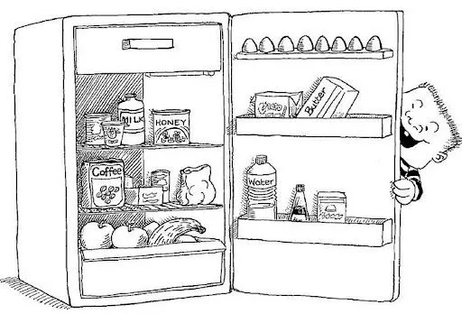 Refrigerador dibujo para colorear - Imagui