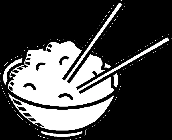 Rice Bowl Black And White clip art - vector clip art online ...