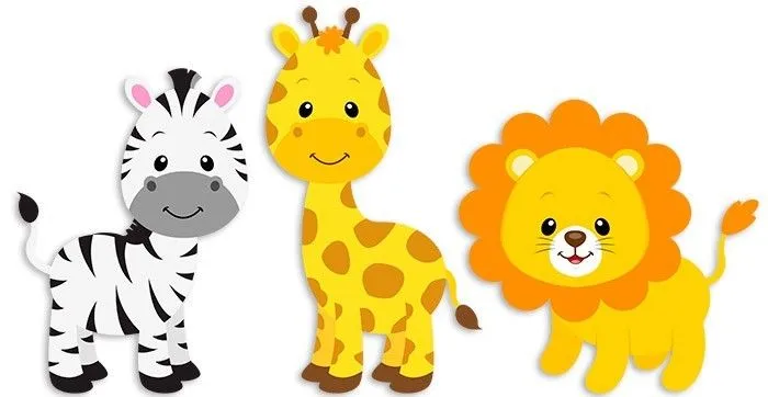 Safari cebra, jirafa y león