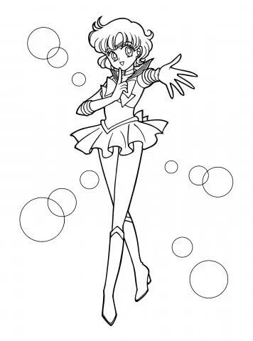 Sailor Mercury coloring page | Super Coloring