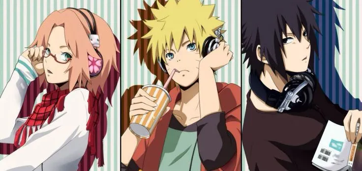 Sakura, Naruto and Sasuke in the normal world | Naruto shippuden ...