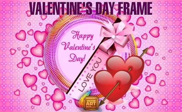Día de San Valentín marco Vector del corazón - vectores gratis ...