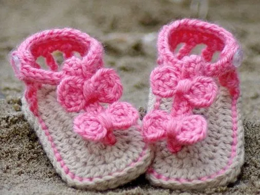 Como hacer sandalias para bebé en crochet paso a paso - Imagui