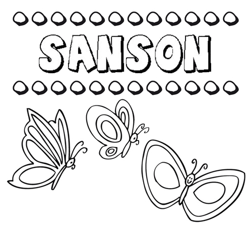 Sansón: dibujos de los nombres para colorear, pintar e imprimir