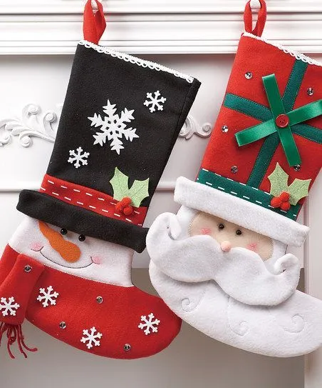 Santa & Snowman Stocking Set | Papa Noel, Stockings and Feltro