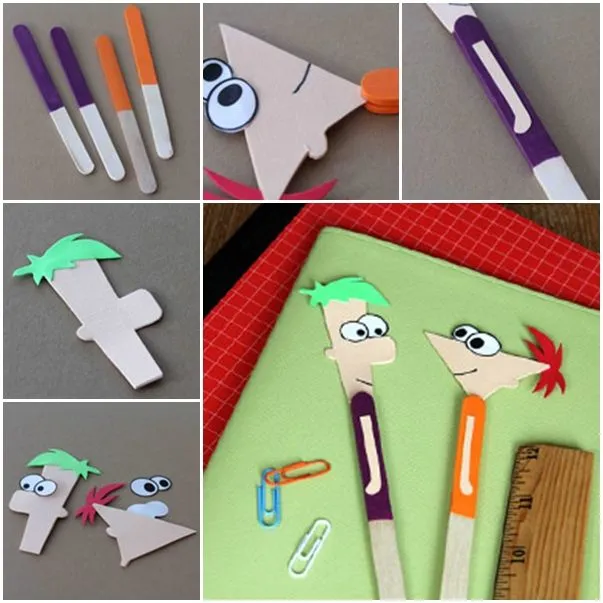 Separadores de libro de Phineas y Ferb - Guía de MANUALIDADES