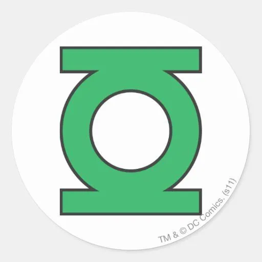 Símbolo de linterna verde pegatina redonda | Zazzle