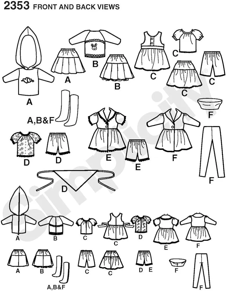 Simplicity 2353 Blythe - Patrones de Costura para Ropa de muñecas (Talla  única) : Amazon.com.mx: Hogar y Cocina