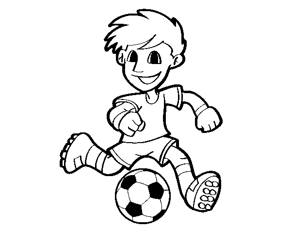 Soccer player with ball coloring page - Coloringcrew.com