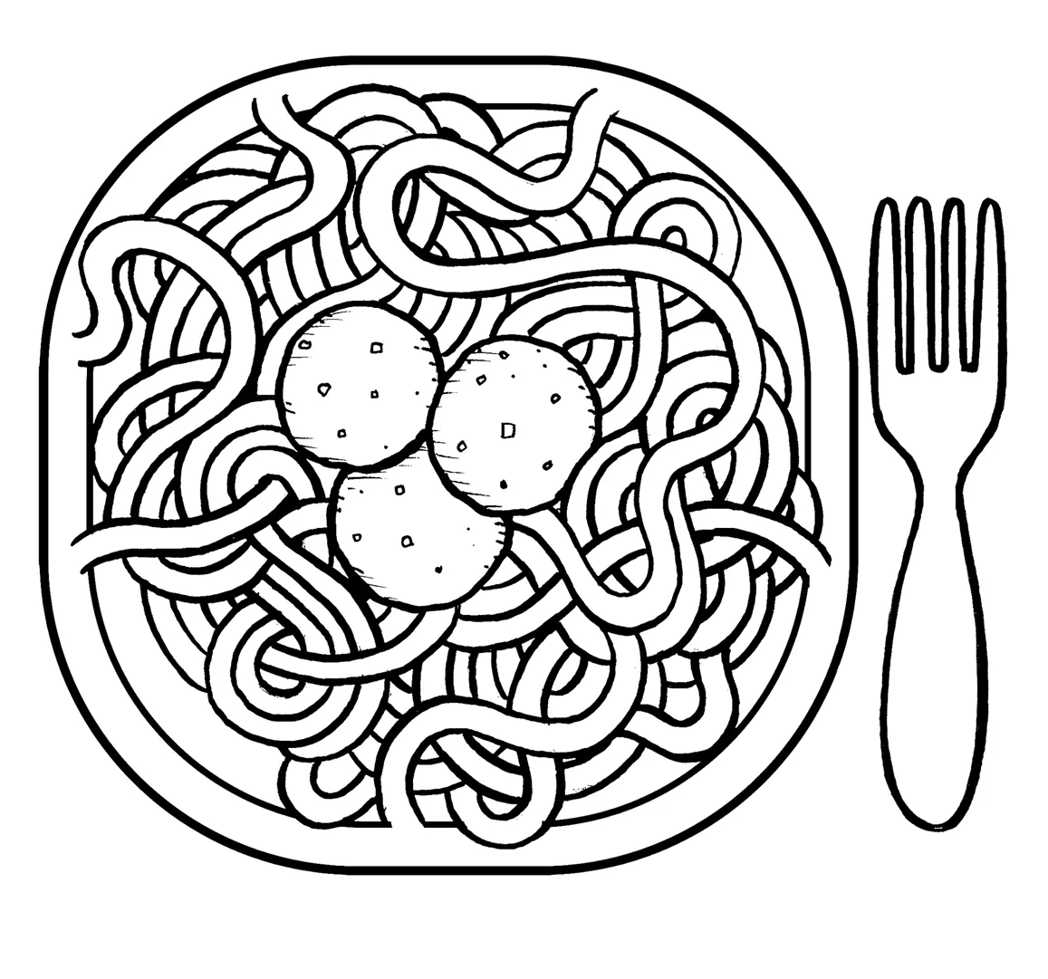 Spaghetti para colorear - Imagui