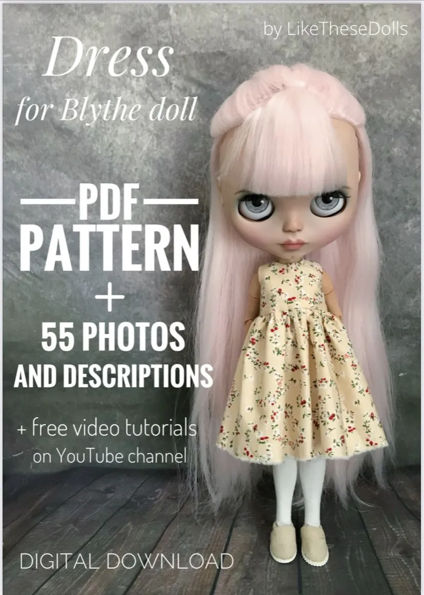 Super easy pattern dress for Blythe doll! 55 photos tutorial