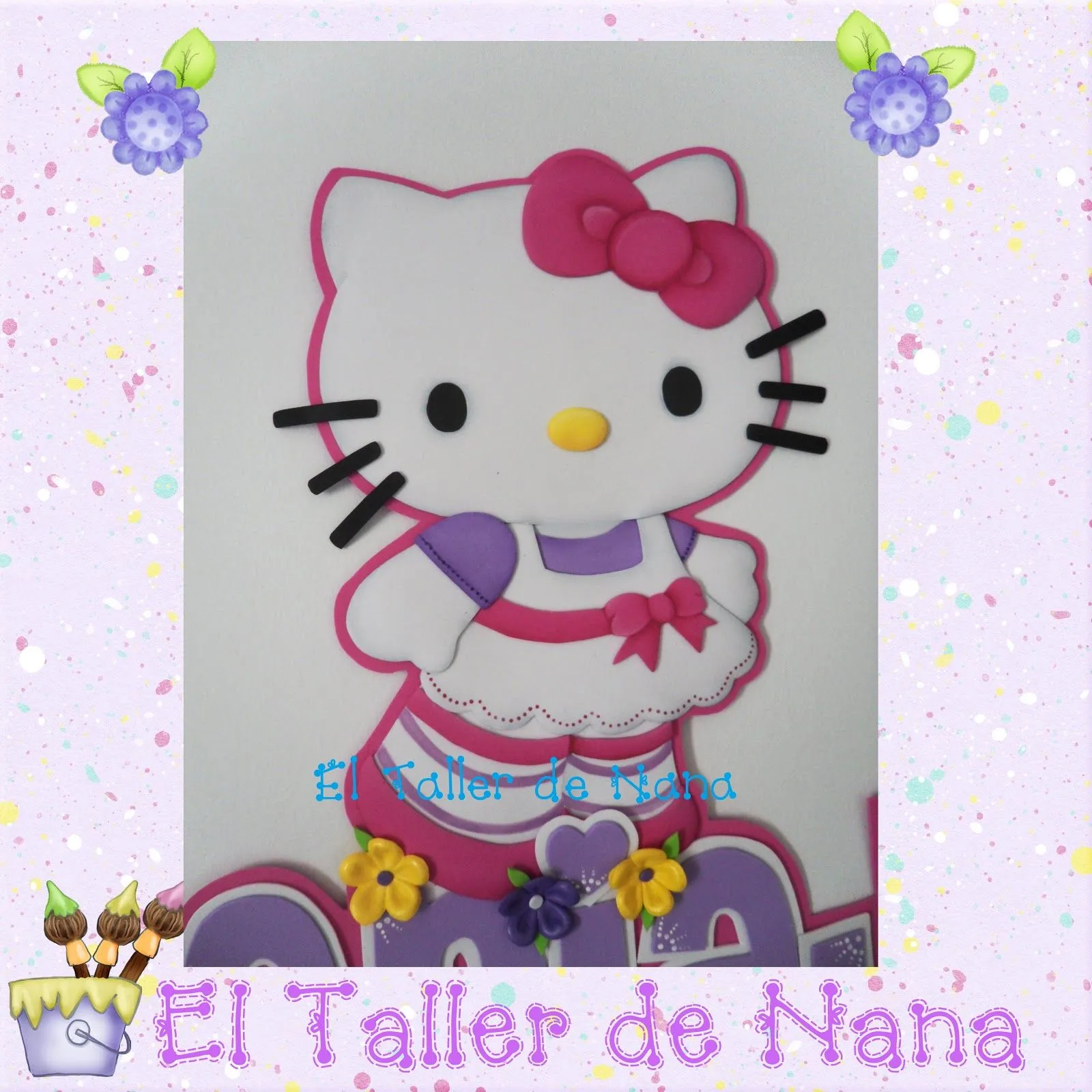 El Taller de Nana: Nombre - Aplique de Hello Kitty en foami